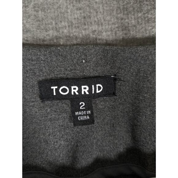 Torrid Women's Fitted Military Jacket Front Piping Buttons Grey Size 2X - Picture 3 of 11